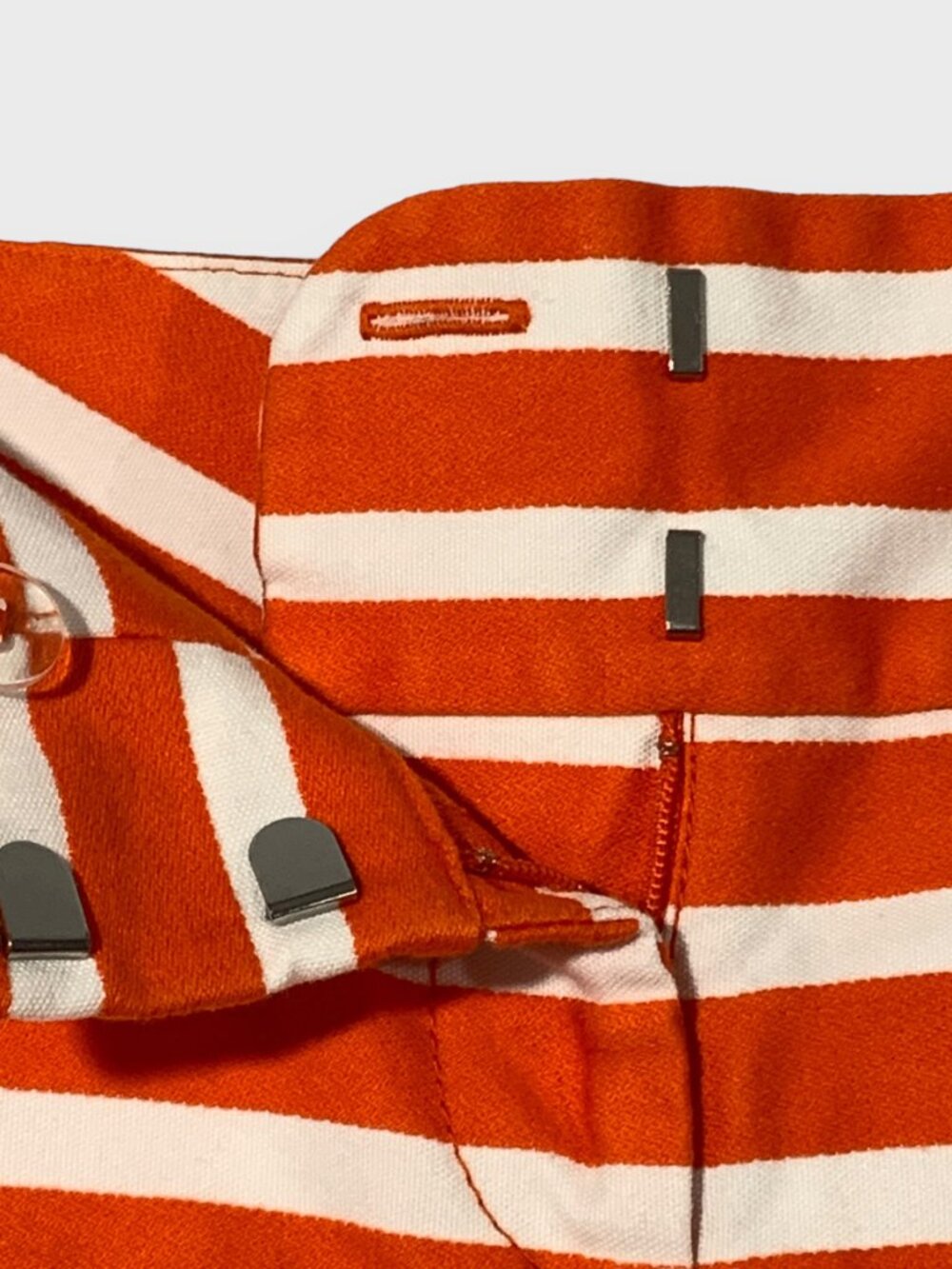Annt Taylor Signature Womens Orange and White Striped Shorts Size 0 - Picture 3 of 13